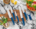 Vos Ceramic Knife Set with Peeler – 4", 5", 6", 7", 8" Blue Ceramic Kitchen Knives