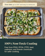 Caraway Non-Stick Ceramic Baking Sheet Duo - Naturally Slick Ceramic Coating - Non-Toxic, PTFE & PFOA Free - 18 x 13" Large & 15 x 10" Medium - Marigold
