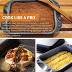 DaTerra Cucina - 13 x 8 x 4.25 Nonstick Ceramic Coated Dual Roasting Pan Set – 2 Identical Pans, Oven Safe, Ideal for Roasting, Baking, Searing, Braising, Casseroles, Fits Most Toaster Ovens