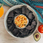 Mora Ceramic Chips and Dip Serving Tray: Large Divided Party Bowl Set for Chips & Salsa, Veggies & Dip, Fruit, Snacks, Entertaining, Hosting, etc. Minimalist Design for the Modern Hostess - Earl Grey