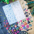 Keychain Resin Molds Silicone with Hole, 54pcs UV Resin Jewelry Mold, Epoxy Resin Molds for Keychain Pendant Jewelry Making Molds for Epoxy Resin Earring Mold, Earrings, Necklace