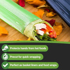 Restaurantware 12" x 12" Rippled Aluminum Foil Food Wrap and Fry Basket Liner: Perfect for Restaurant Take Out Bakeries and Food Trucks - Green Foil Sandwich Wraps - 500-CT