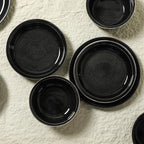 Stone Lain Slate 24-Piece Dinnerware Set Stoneware, Plates and Bowls Set, Dishwasher and Microwave Safe, Dish Set for 8, Black