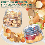 Danmu 2 Pack Overnight Oats Containers with Lids 16 oz,Dual-Layer Yogurt Parfait Cups with Lids,Meal Prep Containers Glass for Snack,Overnight Oats,Yogurt,Parfait,Salad Dishwasher Safe