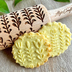 GARDEN BLOSSOMS 3 Small Size Embossed Rolling Pin Set. Wooden Laser Engraved Embossing Dough Roller for Embossed Cookies Gift for Birthday, Easter by Algis Crafts