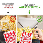 CUSINIUM Popcorn Scoop Right Handle and Medium Holes Dredge Set - Metal Popcorn Scooper - French Fry Scoop - No Seasonings/Consumables included