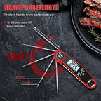 Grill Meat Thermometer Digital, Digital Instant Read Food Thermometer, Waterproof Cooking Probe, LCD Display, Temperature Guide BBQ Accessories Grill Gifts for Men Him Dad Fathers Day