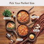 SENSARTE Nonstick Frying Pan Skillet, Omelette Pan, Healthy Stone Cookware Chef's Pan, PFOA Free, Toffee Brown (12.5 Inch)