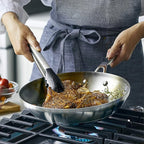 KitchenAid 3-Ply Base Brushed Stainless Steel Induction Pots and Pans Set with Nonstick Round Grill Pan and Lids, Dishwasher Safe, 10 Piece Cookware Set, Brushed Stainless Steel
