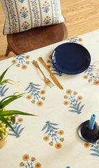 ISAENNE Designer French Pale Yellow Small Square Tablecloth,Linen Floral Table Cloth,Wrinkle Resistant Decor Tablecloths for Dining Thanksgiving Banquet Kitchen Party,55"*55"-Estevan A