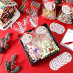48 Sets 10 Inch Christmas Whisks Gifts DIY Fillable Christmas Tree Ornaments Xmas Colored Silicone Whisks for Cooking Heat Resistant Egg Beaters with Card Rope Bag for Candy Holder