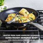 GreenPan Chatham Black Prime Midnight Hard Anodized Healthy Ceramic Nonstick, 12" Frying Pan Skillet with Lid, PFAS-Free, Dishwasher Safe, Oven Safe, Black