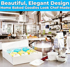 Gourmet 10in White Bakery Boxes 25 Pk. Cute Window Displays for Pies, Cakes, Cupcakes, Pastries. Transport Baked Goods w/Sturdy, Easy-to Use Carriers. Give Sweet Holiday Gifts at Work, School
