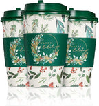 Papyrus Disposable Tabletop Dinnerware Set - Elegant and Sturdy Disposable Cups for Any Occasion, Holiday Foliage, Cups