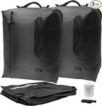 ZPO Vacuum Travel Bags with Wireless Electric Pump (2 Pack), IP67 Waterproof Reusable Compression Packing Cubes with Transparent Window, Space Saver Storage Bags for Clothes, Luggage & Suitcase