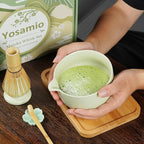 Matcha Whisk Set, 9-Piece Matcha Kit with Bowl (Chawan), Whisk and Holder – Ceramic Matcha Tea Set for Making Matcha Latte – Matcha Set for Starters with Tray and Storage Bag