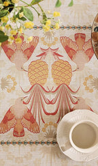 patdrea Designer Rectangle Linen Table Cloth,Vintage Anti-Wrinkle Durable Tropical Style Tablecloth,Decor Table Cover Cloth for Kitchen Dining Christmas,Thanksgiving,63"x87"-Pineapple a