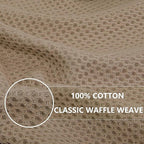 Homaxy 100% Cotton Waffle Weave Kitchen Dish Cloths, Ultra Soft Absorbent Quick Drying Dish Towels, 12 x 12 Inches, 12-Pack, Tan