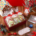 36 Sets 10 Inch Christmas Whisks Gifts DIY Fillable Christmas Tree Ornaments Xmas Colored Silicone Whisks for Cooking Heat Resistant Egg Beaters with Card Rope Bag for Candy Holder