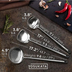 Yosukata 17" Wok Spatula and Ladle Skimmer Spoon - Stainless Steel Cooking Utensils Set of 3-304 Stainless Steel Kitchen Utensils Set - Dishwasher Safe Wok Accessories - Wok Utensils - Cooking Tools