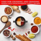UKEMEN Cast Iron Mortar and Pestle Set, 3-Piece Small Garlic Grater Plate with Brush and Scoop, Heavy Duty Muddler and Bowl Grinder Set Perfect for Guacamole/Spices/Herbs/Solid/Metal/Glass/Rock