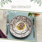 Spode Woodland 3-Piece Thanksgiving Dinnerware Set - Porcelain Plates & Bowl, Fall Dinnerware Collection - Microwave & Dishwasher Safe - Elegant Autumn Tableware