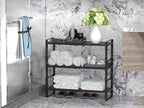 Expandable Stackable Aadjustable Shoe Rack Pantry Shelf for Kitchen Cabinets Counter Shelves Countertop Cupboard Storage Solution,Sturdy Heavy-Duty Metal Construction(1Pack/Black/Large)
