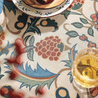 patdrea Designer Vintage Linen Tablecloth for Rectangle Table,French Soft Durable Floral Tablecloths,Colorful Table Cover for Kitchen Dining,Parties,Christmas,Thanksgiving,Party,55"x79"-Puno