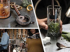 Mint & Mortar Cocktail Shaker Set, 7-Piece Bartender Kit with Stand, 24oz Martini Shaker Bottle Stainless Steel Bar Tools, Home Bar Accessories Drink Mixer, Barware Gift Set - Brushed Copper