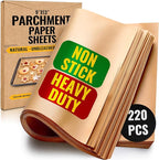 220 Pcs 9x13 Inch Parchment Paper Sheets by Baker's Signature | Parchment Baking Paper, Unbleached Parchment Paper - Perfect for Baking, Precut Non-Stick Sheets, Eco-Friendly, Will Not Curl or Burn