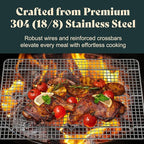 Cooling Racks for Cooking and Baking - 11.5"x16.5" Oven Safe Premium Stainless Steel Heavy Duty Baking Rack Tight-Wire, Fits Half Sheet Pan for Roasting & Grilling & Cooking - Set of 2