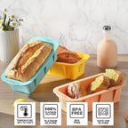 Silicone Bread Loaf Pan, 3 PCS Silicone Loaf Pans for Baking, Non Stick Bread Pans for Homemade Bread, Brownies, Cakes, Dishwasher Safe (3 Colors, Nesting Design)