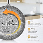 MICHELANGELO Frying Pans Set with 100% APEO & PFOA-Free Stone Non Stick Coating, Granite Skillet Set, Nonstick Skillets 3 Pcs,8/9.5/11 inch