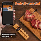 Wireless Smart Meat Thermometer: Bluetooth, Long Range, Measures Internal & Ambient Temp for BBQ, Grill, Kitchen, and Smoker. iOS & Android Compatible.