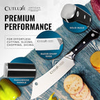 Cutluxe Cleaver Chef Knife – 8" Meat Cleaver Butcher Knife – German Steel Blade, Full Tang, Ergonomic Handle Design – Artisan Series