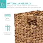 Best Choice Products 10.5x10.5in Pack of 5 Cube Storage Baskets, Water Hyacinth Multipurpose Collapsible Organizers, Handwoven Laundry Totes for Laundry, Living Room, Kids Room & Nursery - Chestnut