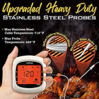 Nutrichef Bluetooth Meat Thermometer for Grilling and Smoking with 6 Wireless Meat Probes, 6 Channels with LCD Display