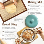 Sourdough Starter Kit with 10" Round & 11" Oval Banneton Proofing Basket and 34oz Starter Jar - Beginner-Friendly Sourdough Bread Baking Supplies and Baking Gifts for Women, Men, and Bread Bakers