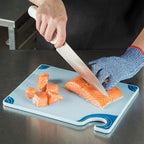 San Jamar Saf-T-Grip Plastic Cutting Board with Safety Hook, 9" x 12" x 0.375", Blue, (Pack of 6)
