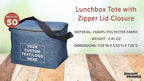 DISCOUNT PROMOS Custom Insulated Cooler Lunch Bag Set of 50, Personalized Bulk Pack - Perfect for Work, Travel, Outdoor Events - Blue