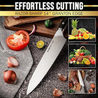 SliceElite Slice Series 8 Inch Chef Knife High Carbon German Steel Blade Pakkawood Handle Dual Sheath Sharp Cooking Knife for Meat Cleaver BBQ Kitchen Knife for Slicing Chopping Cutting Carving Tool