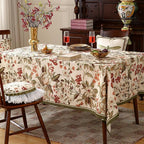 ISAENNE Designer Bohemian Linen Rectangular Tablecloth,Colorful Floral Pattern Table Cloth,Wrinkle Resistant Decorative Tablecloths for Dining Thanksgiving Kitchen Party,55"*87"-Grace A