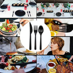 Party Bargains Disposable Cutlery set, Onyx Design, 360 Pieces: 180 Forks, 120 Spoons, 60 Knives