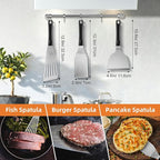 Stainless Steel Spatula Set of 3, Small Metal Spatulas for Cooking Cast Iron Skillet - Fish Turner Hamburger Spatula Griddle Grill Spatulas - for Grill, Pancake, Fish, Hamburger, Egg
