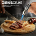 RAVS Refillable Butane Torch, Professional Kitchen Torch Lighter for Creme Brulee, Cooking Torch Gun with Adjustment Flame for Men, Blow Torch for Cooking - No Butane Fuel, Unique Gifts for Dad