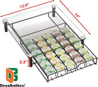 Deco Brothers Crystal Tempered Glass K-Cup Holder Drawer for 30 Coffee Pods Storage, Black