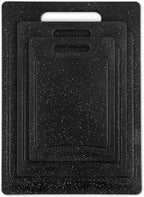 COOK WITH COLOR Non-Slip Cutting Board Set – Kitchen Essentials with Easy Grip Handle for Meat, Veggies, and Fruits, 3 Cutting Boards, Speckled Black