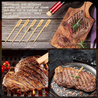 Soaoo 1000 Pcs 3.5" Assorted Bamboo Wood Temperature Picks Steak Temperature Sticks Meat Doneness Steak Markers Bamboo Paddle Skewers Sticks for BBQ Barbecue Party Cocktail Fruit Grilling Roasting