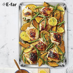 E-far Baking Sheets Set of 3, 16” x12” x 1” Stainless Steel Cookie Sheets Pans for Oven, Non-toxic Metal Trays for Baking Cake Cookie, Healthy & Rust Free, Mirror Finish & Dishwasher Safe