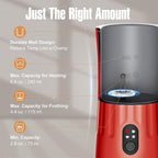Milk Frother, 4-in-1 Electric Milk Frother and Steamer, Automatic Hot and Cold Foam Maker and Milk Warmer for Coffee, Latte, Cappuccino, Macchiato, Hot Chocolate(Cardinal Red)